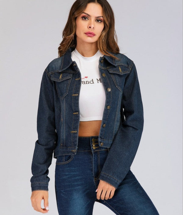 Short slim denim jacket