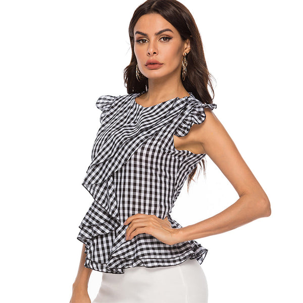 Slim ruffle top