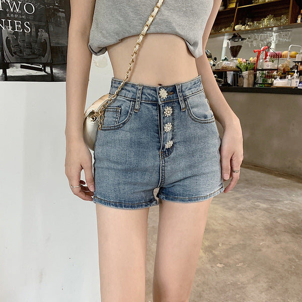 High waist denim shorts