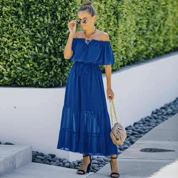 Off Shoulder Tiered Prairie Dress